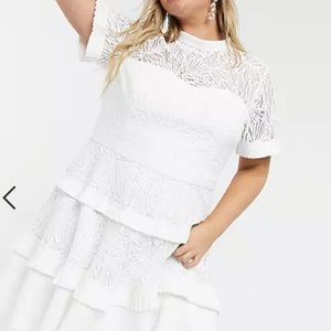 ASOS Lace Dress - White (Engagement or Bridal) - Size 18
